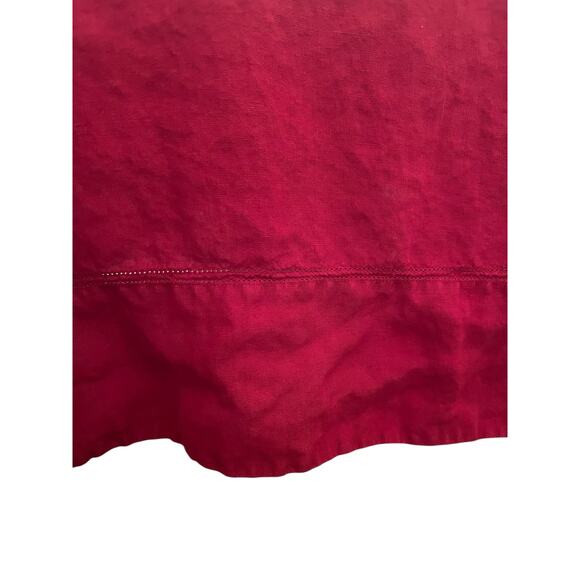 Williams-Sonoma Tablecloth Solid Red 100% Linen Double Hem Stitched 67x120” - Picture 1 of 8